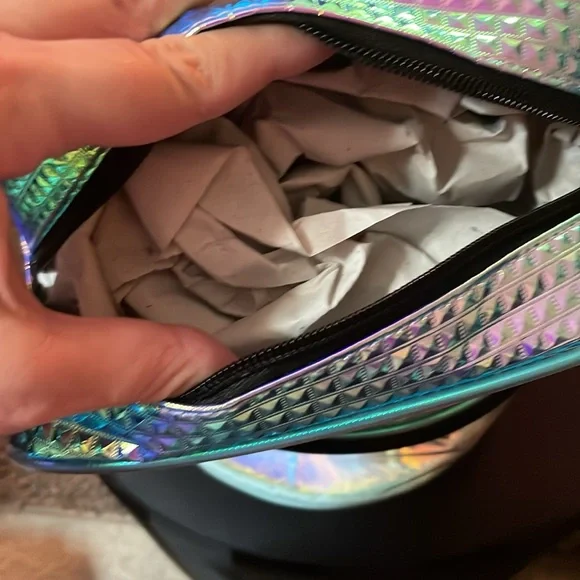 Sequin Smiley Face Bag from Justice 3 piece set NWT holographic - Picture 7 of 10